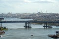 View of Golden Horn seen from Pierre Loti Hill in Eyup district in Istanbul, Turkey Royalty Free Stock Photo