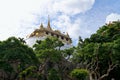 View of the Golden Mount Phu Khao Thong, a stupa built on a steep artificial hill in Wat Saket, a Buddhist monastery, Bangkok