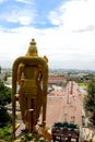 view of Golden Statue Lord Murugan in Batu Caves