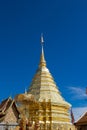 View of the golden stupa at Wat Doi Suthep, Chiang Mai, Thailand Royalty Free Stock Photo