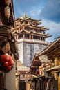 View of the golden temple in historical old town in chinese