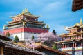 View of the golden temple in historical old town in chinese