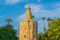 View of Golden Tower or Torre del Oro of Seville, Andalusia, Spain Royalty Free Stock Photo