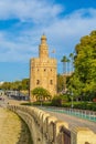 View of Golden Tower or Torre del Oro of Seville, Andalusia, Spain Royalty Free Stock Photo