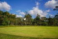 View of Golf Course with beautiful putting green. Golf course with a rich green turf beautiful scenery Royalty Free Stock Photo