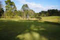 View of Golf Course with beautiful putting green. Golf course with a rich green turf beautiful scenery Royalty Free Stock Photo