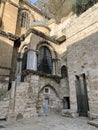 View of Golgotha from the courtyard of the Church of the Holy Sepulcher Royalty Free Stock Photo