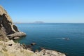 The view from Golitsyn`s Trail, or Falcon Trail, in Novy Svit town, Crimea Royalty Free Stock Photo