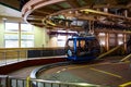 View of gondola of Hakone ropeway with people inside in cable car station