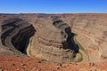 View from Goosenecks State Park to the San Juan River canyon meander, Utah Royalty Free Stock Photo