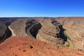 View from Goosenecks State Park to the San Juan River canyon meander, Utah Royalty Free Stock Photo