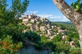 View of Gordes village and the landscape in the Provence, France