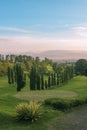 View of the gorgeous golf field. Dago, Bandung, Indonesia.