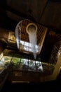 Mid-Century Style Chandelier and Staircase - Abandoned East Nassau Hebrew Synagogue - New York Royalty Free Stock Photo