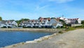 Luxurious cottages waterfront in the resort town of Kennebunkport, Maine, USA Royalty Free Stock Photo