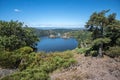 View of Gorges de la Loire in the direction of Grangent island. Saint Etienne metropole, France