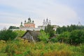 View of Goritsky Monastery of Dormition from Podgornaya street in Pereslavl-Zalessky, Russia