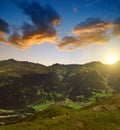 View from Gotschnagrat to Klosters Royalty Free Stock Photo