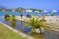 View of Gouvia beach, Corfu, Greece Royalty Free Stock Photo