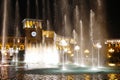 A view of the Government building at night.