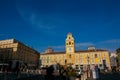 View of The Governor`s Palace and monument of Giuseppe Garibaldi in the center of Parma