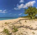 A view from Governors beach towards Norman Saunders beach on Grand Turk Royalty Free Stock Photo