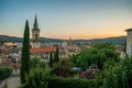 View of the graceful town of Draguignan from the hill of the clock tower. Royalty Free Stock Photo