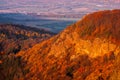 View from Grafovska mountain at Stiavnicke vrchy