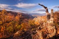 View from Grafovska mountain at Stiavnicke vrchy