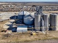 View of grain storage facility from the air Royalty Free Stock Photo