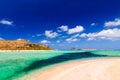 View of the Gramvousa island from Balos Beach