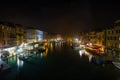 View of Gran Canal of Venice by night, Venice Venezia, Italy.