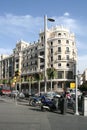 View on Gran Via street in Madrid Royalty Free Stock Photo