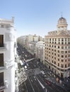 View of Gran Via street in Madrid