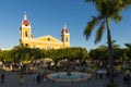 View of the Granada Cathedral and the city`s main square in Granada, Nicaragua Royalty Free Stock Photo