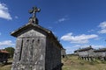 View of the granaries espigueiros at the historic village of Lindoso Royalty Free Stock Photo