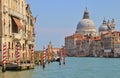 View of the Grand Canal and the baroque church Santa Maria della Salute, Venice, Italy. Royalty Free Stock Photo