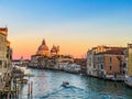 View of the Grand Canal and Basilica Santa Maria della Salute from the Ponte dell Accademia in Venice