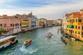 View of Grand Canal from Bridge Ponte dell`Accademia. Venice. Italy Royalty Free Stock Photo