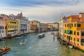 View of Grand Canal from Bridge Ponte dell`Accademia. Venice. Italy Royalty Free Stock Photo