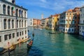 View of Grand Canal from Bridge Ponte di Rialto in Venice. Italy Royalty Free Stock Photo