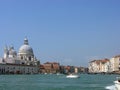 View of the Grand Canal and domes of Santa Maria della Salute Cathedral