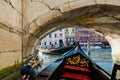 View of the Grand Canal from a gondola in Venice, Italy Royalty Free Stock Photo