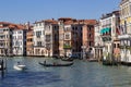 View of the Grand canal, gondolas and boat Royalty Free Stock Photo