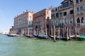 View of the Grand Canal with gondolas and colorful facades of old medieval houses in Venice, Italy Royalty Free Stock Photo