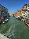 View of the Grand Canal from the Rialto bridge in Venice Royalty Free Stock Photo