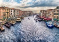 View of the Grand Canal from Rialto Bridge, Venice, Italy Royalty Free Stock Photo