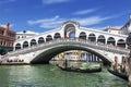 View of the Grand canal and the Rialto bridge. Venice Royalty Free Stock Photo