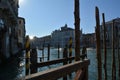View of the Grand Canal and the small boat marina in Venice Royalty Free Stock Photo