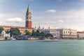 View of Grand Canal and St. Mark's Campanile in Venice, Italy Royalty Free Stock Photo